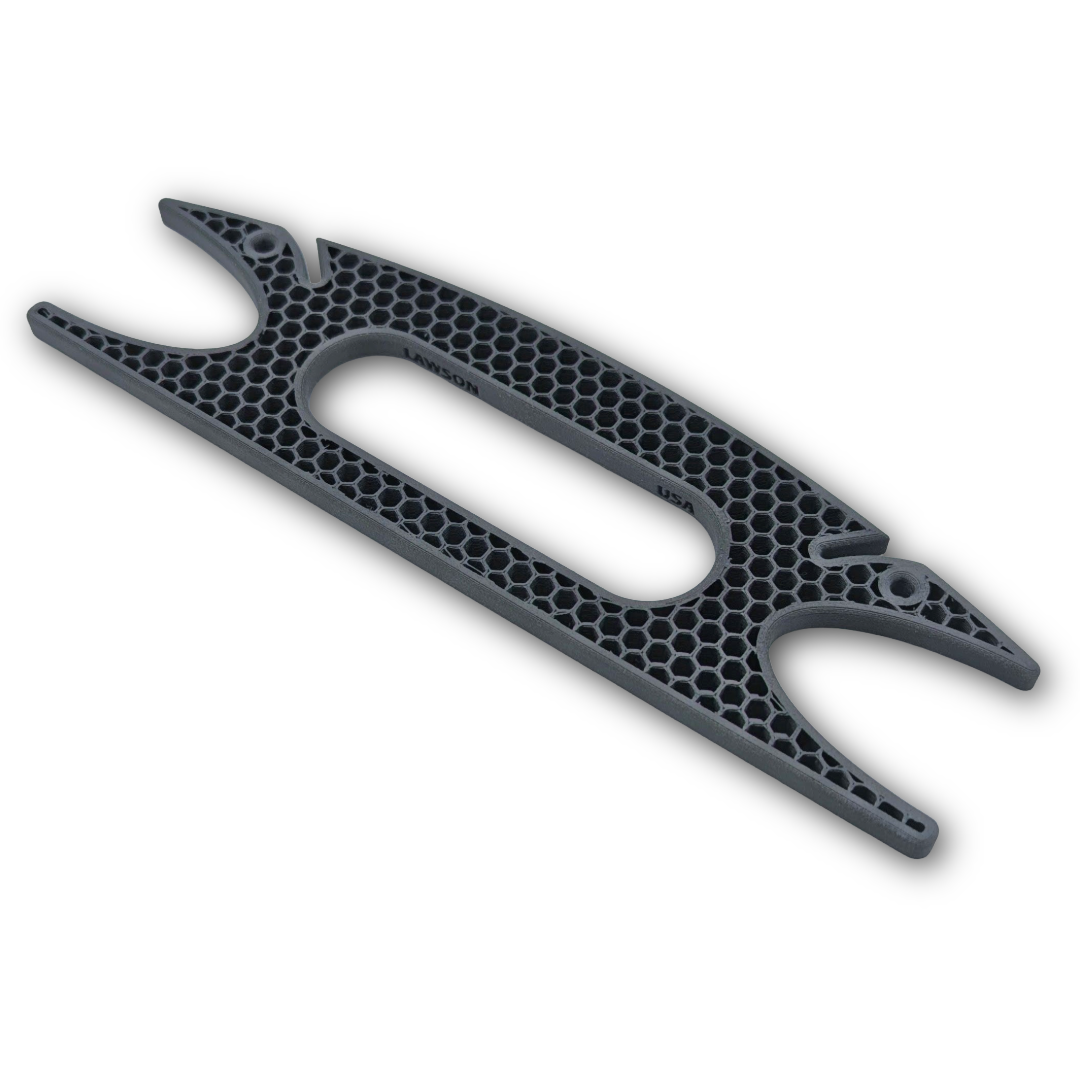 3D printed cordage winder with honeycomb pattern